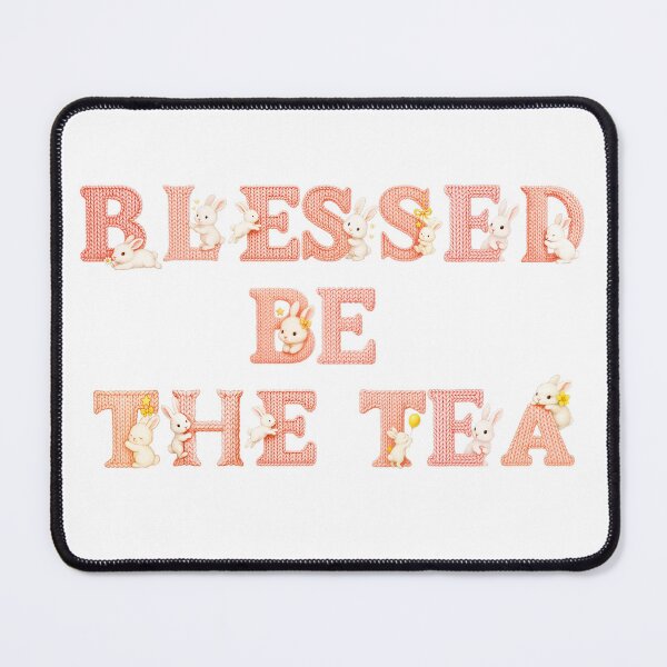 Item preview, ☕ BLESSED BE THE TEA ☕- KNITTED BUNNY VERSION designed and sold by WheelieGdArt.