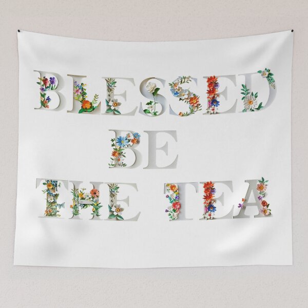Item preview, ☕ BLESSED BE THE TEA ☕- FLORAL ELEGANCE VERSION designed and sold by WheelieGdArt.