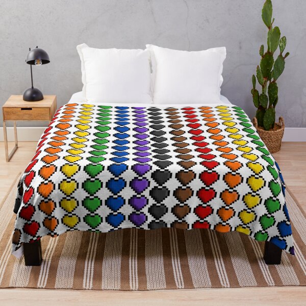 Item preview, Pixel Philly Rainbow Pride Flag Hearts designed and sold by HarveyHandcraftsandDesigns.