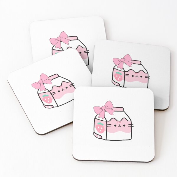 Item preview, Cute Strawberry Milk Cat | Kawaii Pink Coquette Aesthetic designed and sold by AshandAura.