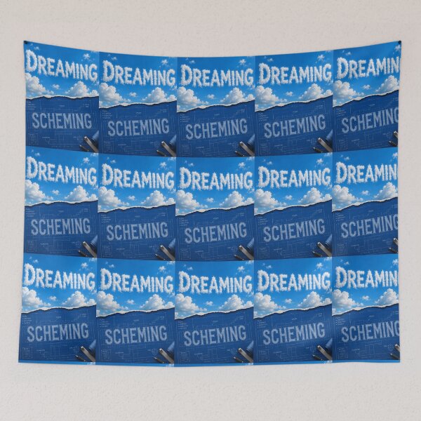 Item preview, Dreaming and Scheming Blueprint Sky Motivational Graphic T-Shirt designed and sold by Dreaming Scheming Grinding Studio.