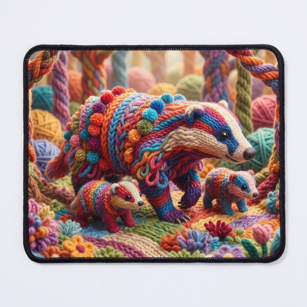 Item preview, Yarn Badger Mom with Yarn Cubs designed and sold by Tridentulus.