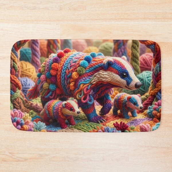 Item preview, Yarn Badger Mom with Yarn Cubs designed and sold by Tridentulus.