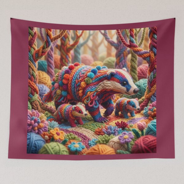 Item preview, Yarn Badger Mom with Yarn Cubs designed and sold by Tridentulus.