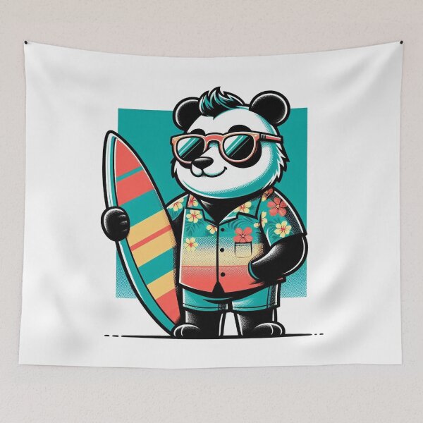 Item preview, Surfing Panda Bear designed and sold by Retro@nimals.
