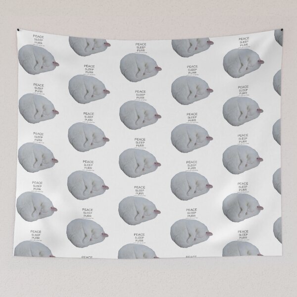 Item preview, Minimalist Zen Cat - Peace Sleep Purr White Aesthetic designed and sold by MoonPurrStudio.