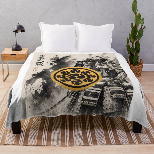 Item preview, Miyamoto Musashi Japanese Samurai Kamon Gold Family Crest Art designed and sold by Japan-Ink-Art.