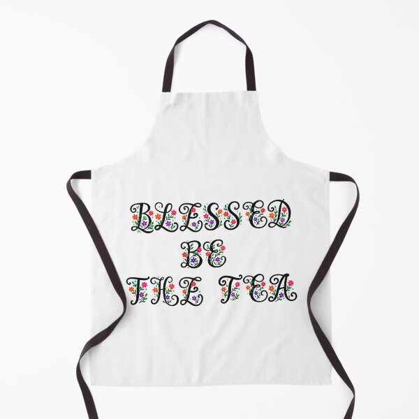 Item preview, ☕ BLESSED BE THE TEA ☕- BLACK FLORAL FOLK ART VERSION designed and sold by WheelieGdArt.