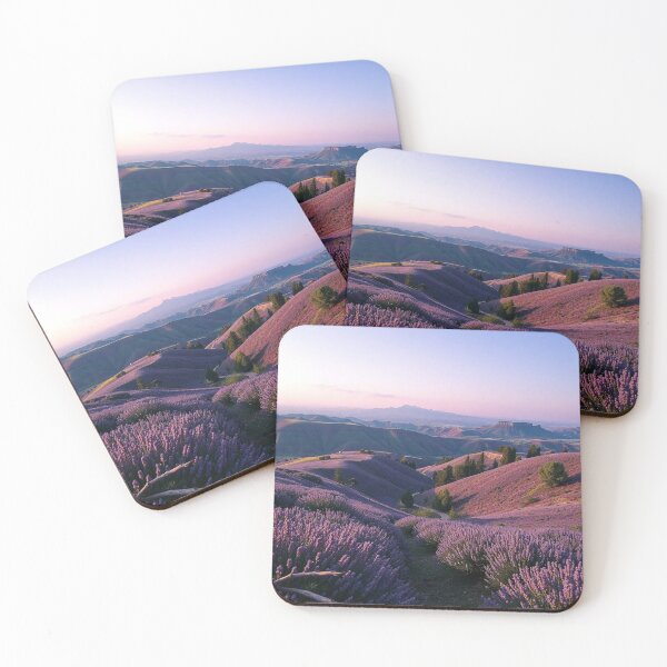 Item preview, Dreamy Lavender Valley Sunset Landscape Wallpaper designed and sold by IntelliMindDesigns.