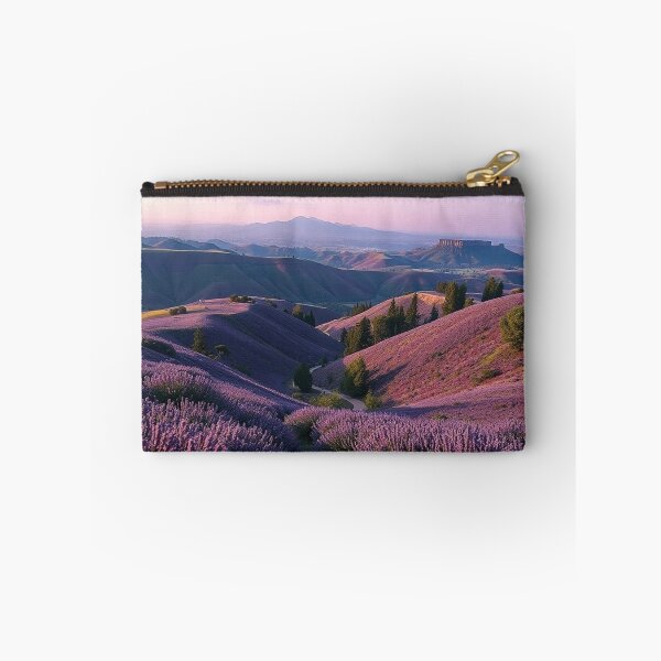 Item preview, Dreamy Lavender Valley Sunset Landscape Wallpaper designed and sold by IntelliMindDesigns.