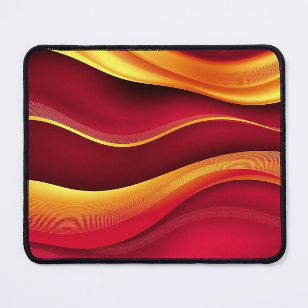 Item preview, Fiery Red and Gold Abstract Waves designed and sold by IntelliMindDesigns.