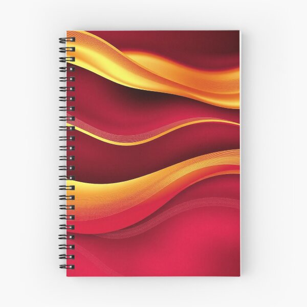 Item preview, Fiery Red and Gold Abstract Waves designed and sold by IntelliMindDesigns.