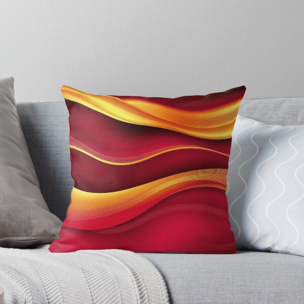 Item preview, Fiery Red and Gold Abstract Waves designed and sold by IntelliMindDesigns.
