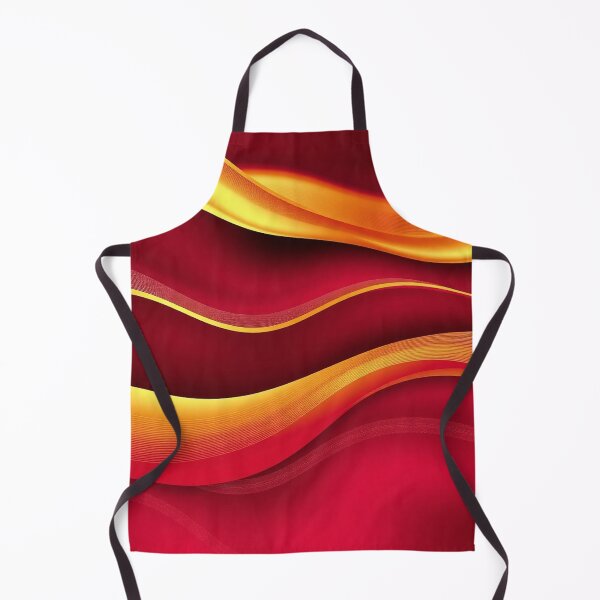 Item preview, Fiery Red and Gold Abstract Waves designed and sold by IntelliMindDesigns.