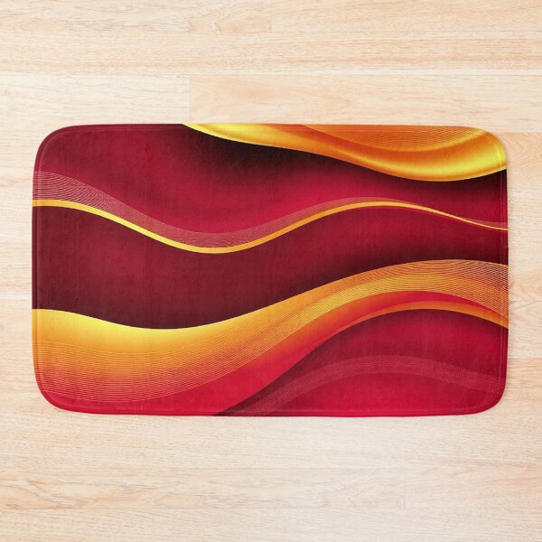 Item preview, Fiery Red and Gold Abstract Waves designed and sold by IntelliMindDesigns.