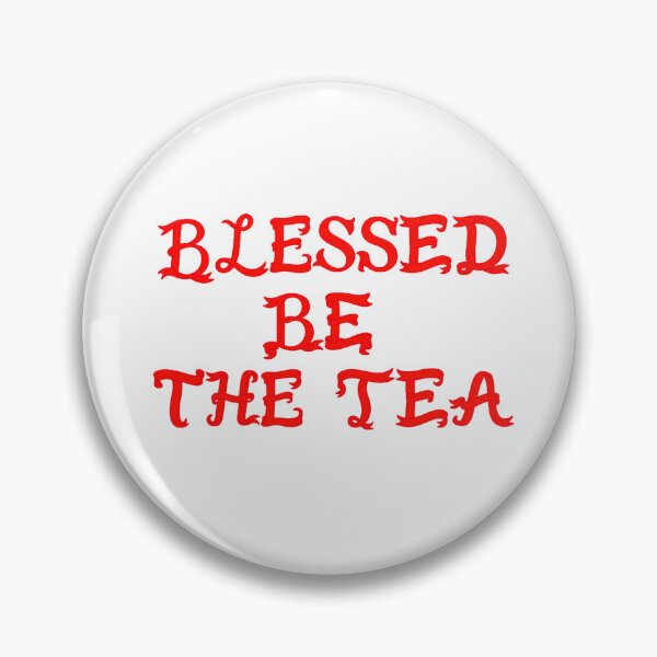 Item preview, ☕ BLESSED BE THE TEA ☕- RED RIBBON SCRIPT VERSION designed and sold by WheelieGdArt.