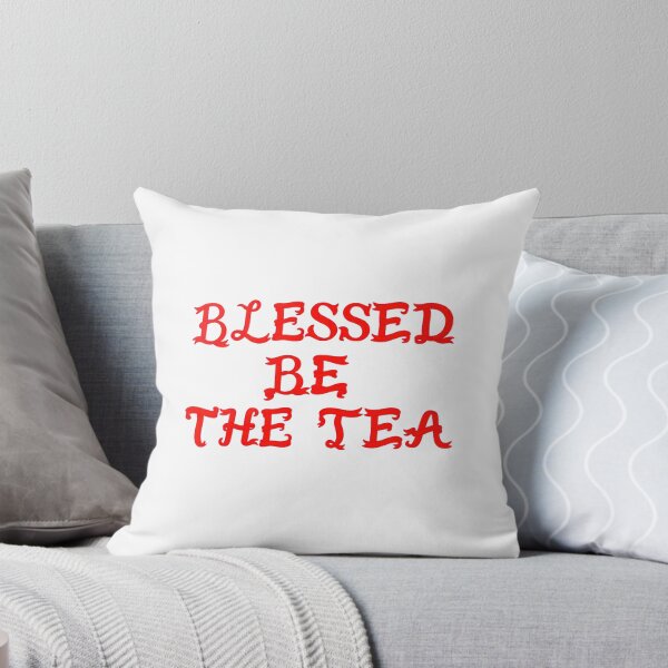 Item preview, ☕ BLESSED BE THE TEA ☕- RED RIBBON SCRIPT VERSION designed and sold by WheelieGdArt.