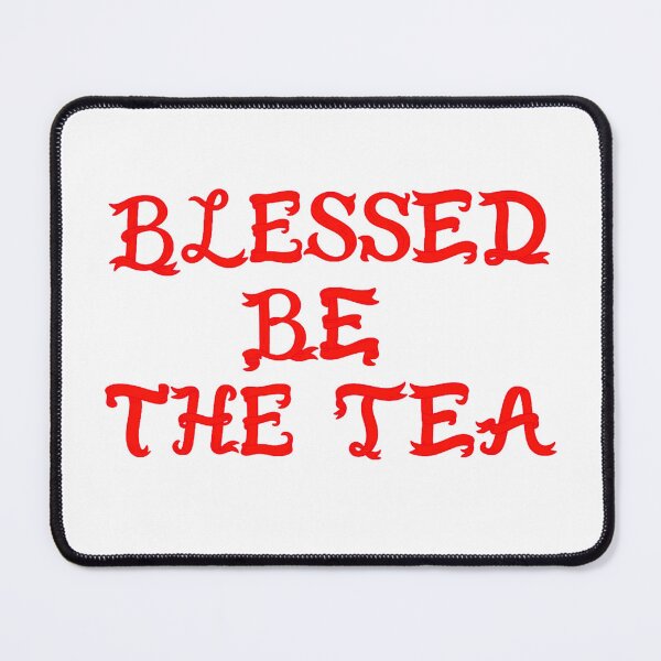 Item preview, ☕ BLESSED BE THE TEA ☕- RED RIBBON SCRIPT VERSION designed and sold by WheelieGdArt.