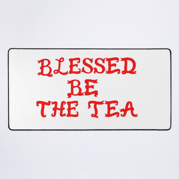 Item preview, ☕ BLESSED BE THE TEA ☕- RED RIBBON SCRIPT VERSION designed and sold by WheelieGdArt.