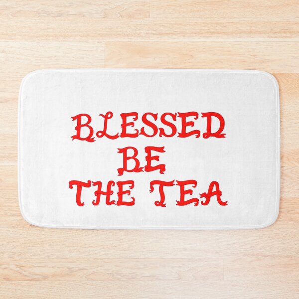 Item preview, ☕ BLESSED BE THE TEA ☕- RED RIBBON SCRIPT VERSION designed and sold by WheelieGdArt.