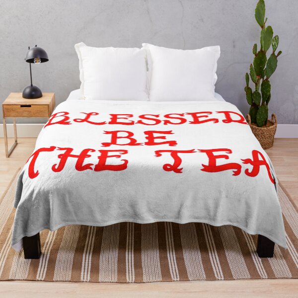Item preview, ☕ BLESSED BE THE TEA ☕- RED RIBBON SCRIPT VERSION designed and sold by WheelieGdArt.
