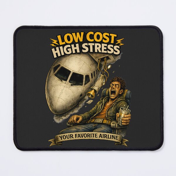 Item preview, LOW COST HIGH STRESS Funny Airline Meme Shirt | Chaotic Flight Travel Humor designed and sold by Irysek.