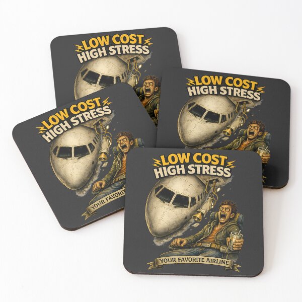 Item preview, LOW COST HIGH STRESS Funny Airline Meme Shirt | Chaotic Flight Travel Humor designed and sold by Irysek.