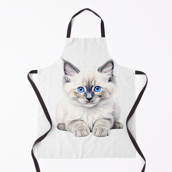 Item preview, Blue Point Ragdoll Kitten Art | Cute Fluffy Cat Illustration | Realistic Pet Portrait Drawing designed and sold by SabraDD.