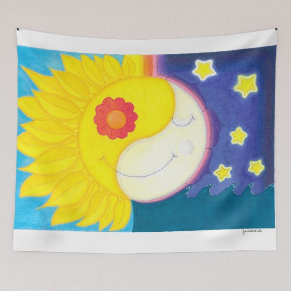 Item preview, Mandala: Sun, Moon and Flowers designed and sold by JaciradaCosta.