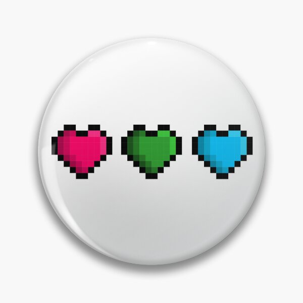 Item preview, Pixel Polysexual Pride Flag Hearts designed and sold by HarveyHandcraftsandDesigns.