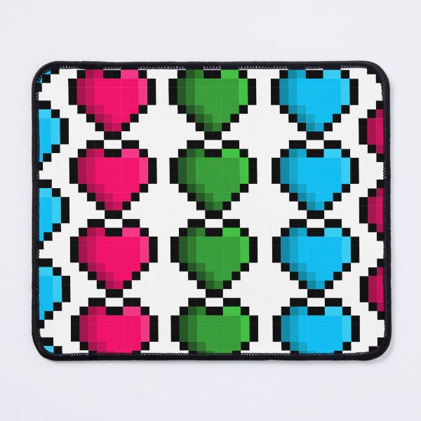 Item preview, Pixel Polysexual Pride Flag Hearts designed and sold by HarveyHandcraftsandDesigns.