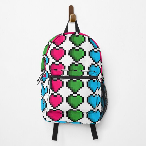 Artikelvorschau, Pixel Polysexual Pride Flag Hearts entworfen und verkauft von HarveyHandcraftsandDesigns.