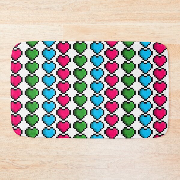 Item preview, Pixel Polysexual Pride Flag Hearts designed and sold by HarveyHandcraftsandDesigns.