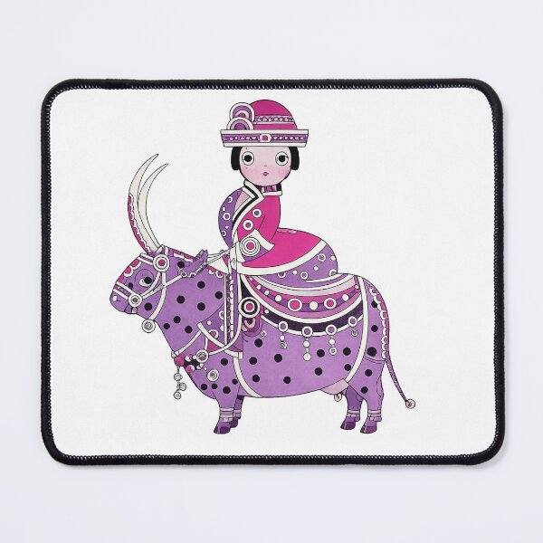 Item preview, Art Deco Illustration Heliotrope Cow Rider for Vintage Art Lovers designed and sold by RickE.