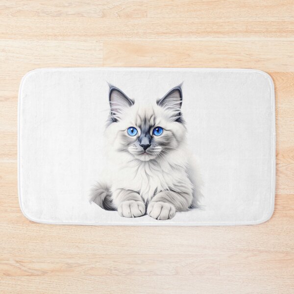 Item preview, Elegant Blue Point Ragdoll Cat Art | Fluffy Blue Eyed Kitten Illustration | Realistic Pet Portrait designed and sold by SabraDD.
