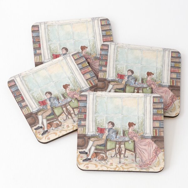 Item preview, Pemberley Library Jane Austen Watercolor designed and sold by Some Little Good.