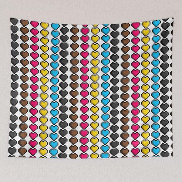 Item preview, Pixel Polygender Pride Flag Hearts designed and sold by HarveyHandcraftsandDesigns.