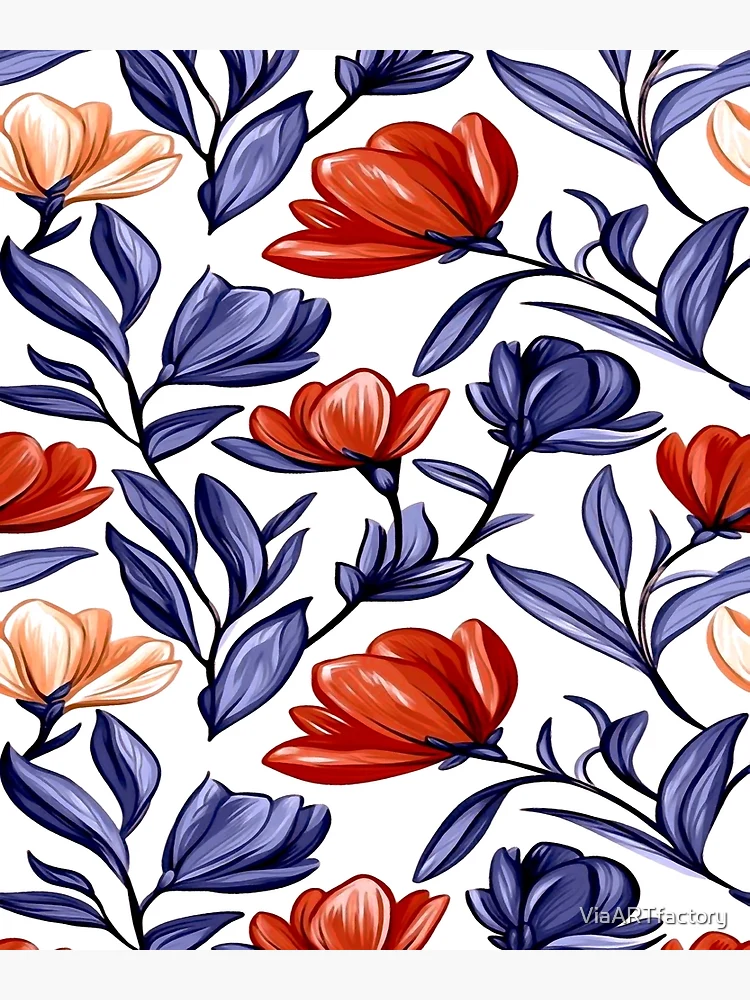 Thumbnail 3 of 3, Poster, Abstract Flower Pattern designed and sold by ViaARTfactory.