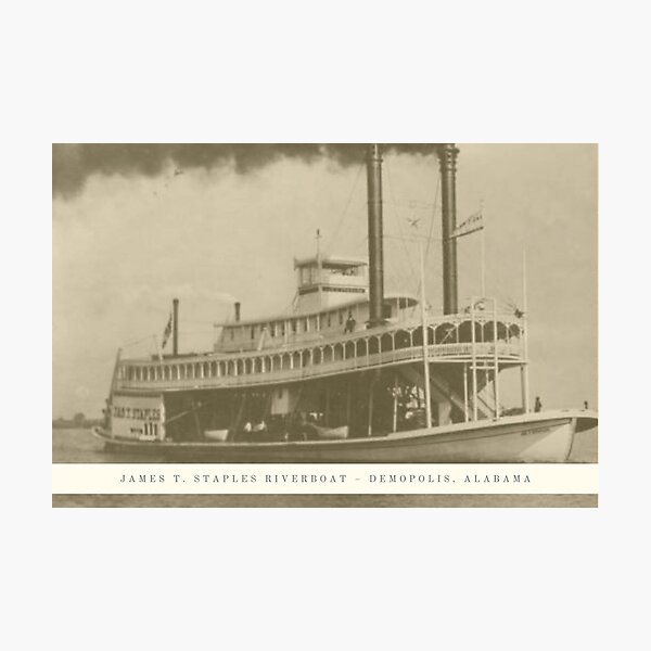 Item preview, James T. Staples Riverboat (Demopolis, Alabama) Photo Post Card with Text designed and sold by GhostlyWorld.