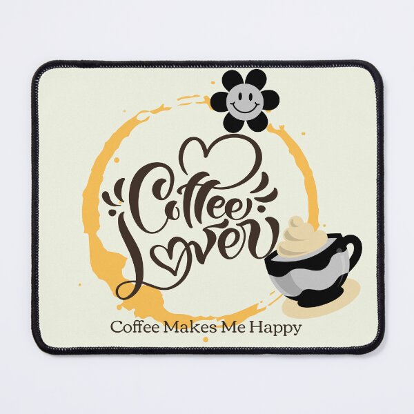Item preview, Coffee Mocha T-Shirt funny pun design with happy face flower and coffee cup with “coffee lover” quote designed and sold by MKTreasures.