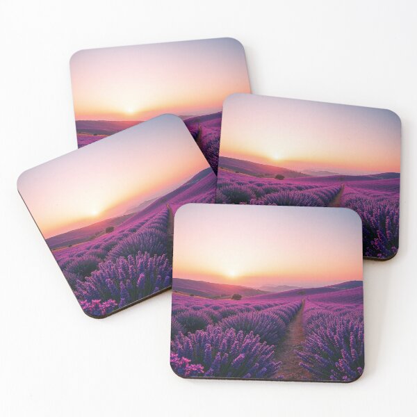Item preview, Lavender Sunset Path Through Purple Fields designed and sold by IntelliMindDesigns.