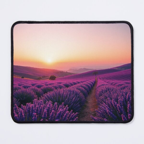 Item preview, Lavender Sunset Path Through Purple Fields designed and sold by IntelliMindDesigns.