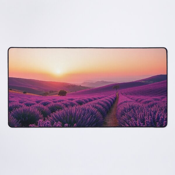 Item preview, Lavender Sunset Path Through Purple Fields designed and sold by IntelliMindDesigns.