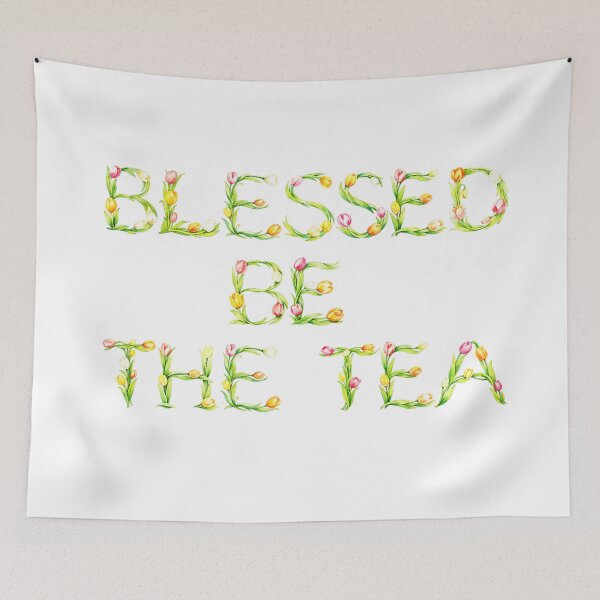 Item preview, ☕ BLESSED BE THE TEA ☕- TULIP GARDEN VERSION designed and sold by WheelieGdArt.
