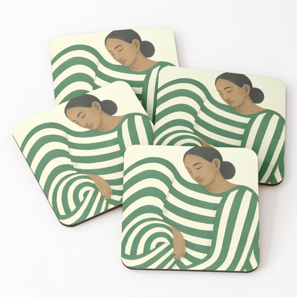 Item preview, Sofia Lind Striped Woman in Green designed and sold by EllieGrahamm.