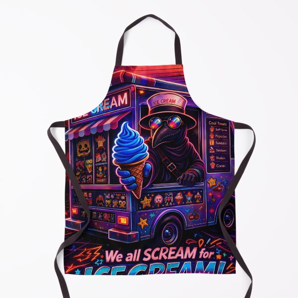 Aperçu de l'œuvre Neon Plague Ice Cream Truck – Synthwave “We All Scream” Vaporwave Treat Design créée et vendue par JWsNeonHorizons.