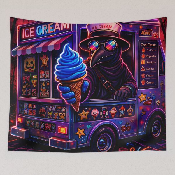 Artikelvorschau, Neon Plague Ice Cream Truck – Synthwave “We All Scream” Vaporwave Treat Design entworfen und verkauft von JWsNeonHorizons.