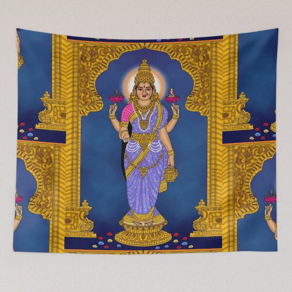 Item preview, Goddess Vishalakshi Artwork – Divine Hindu Shakti Illustration designed and sold by Harshit_Digital_Arts.
