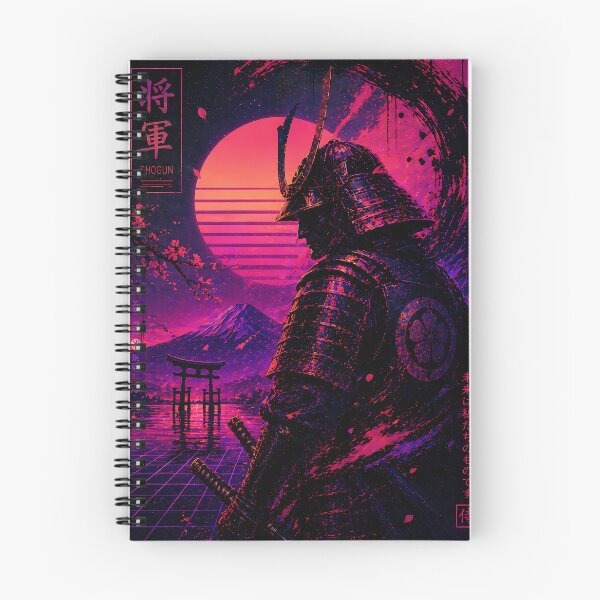 Item preview, Neon Shogun Warrior – Synthwave Samurai Vaporwave Japan Retro Sunset Art designed and sold by JWsNeonHorizons.