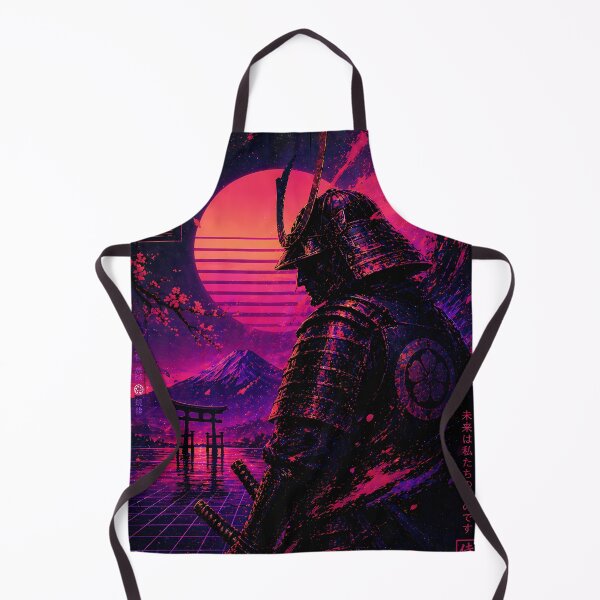 Item preview, Neon Shogun Warrior – Synthwave Samurai Vaporwave Japan Retro Sunset Art designed and sold by JWsNeonHorizons.
